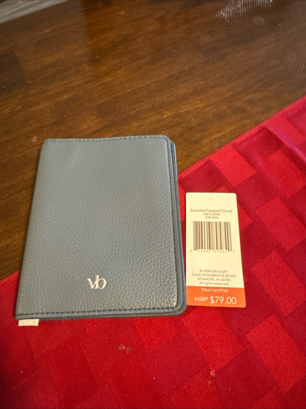 Vera Bradley gray slate Essential Passport Cover